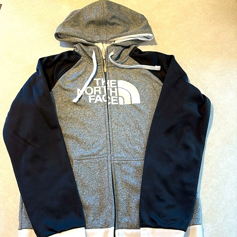 The North Face Gray and Black Zip-Up Hoodie